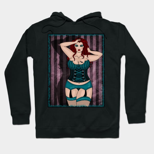 THICK PINUP SEXY RED Hoodie by VixxxenDigitalDesign